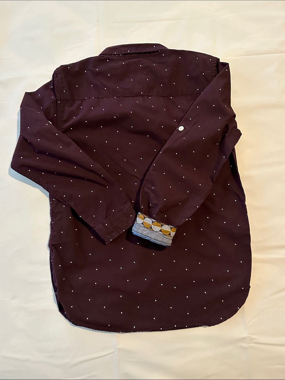 Kids clothes Cactus Navy Dot & Burgundy Micro Dot Button-Down Shirts size 8-10 - Picture 4 of 12